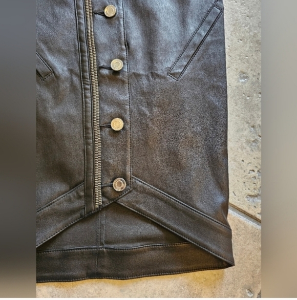 Revolve Black Leather Mini Skirt - Picture 6 of 9